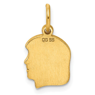 Gold-Plated Sterling Silver Engravable Girl Polished Disc Charm QM346G/35
