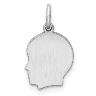 Sterling Silver Engravable Boy Polished Front/Satin Back Disc Charm QM347/35