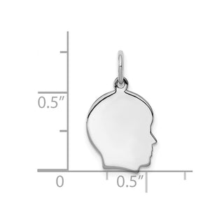 Sterling Silver Engravable Boy Polished Front/Satin Back Disc Charm QM347/35