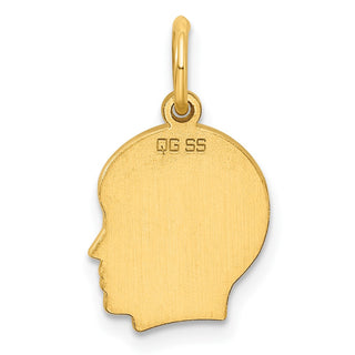 Gold-Plated Sterling Silver Engravable Boy Polished Disc Charm QM347G/35