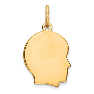 Gold-Plated Sterling Silver Engravable Boy Polished Disc Charm QM347G/35
