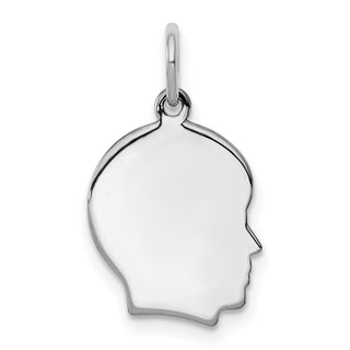 Sterling Silver Engravable Boy Polished Front/Satin Back Disc Charm QM347/35