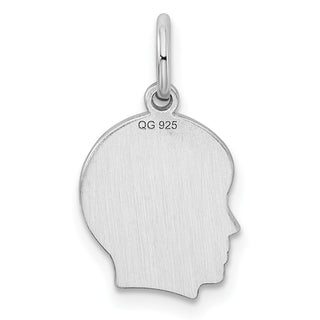 Sterling Silver Engravable Boy Polished Front/Satin Back Disc Charm QM348/27