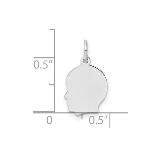 Sterling Silver Engravable Boy Polished Front/Satin Back Disc Charm QM348/35