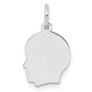 Sterling Silver Engravable Boy Polished Front/Satin Back Disc Charm QM348/27