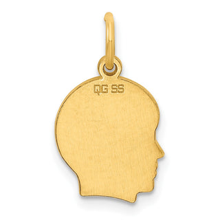 Gold-Plated Sterling Silver Engravable Boy Polished Disc Charm QM348G/35