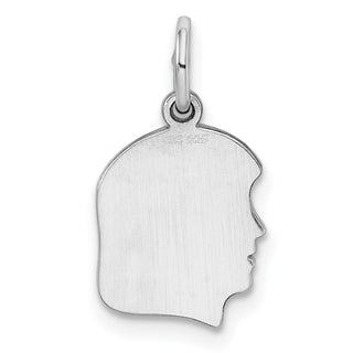Sterling Silver Engravable Girl Polished Front/Satin Back Disc Charm QM349/35