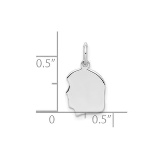 Sterling Silver Engravable Girl Polished Front/Satin Back Disc Charm QM349/35