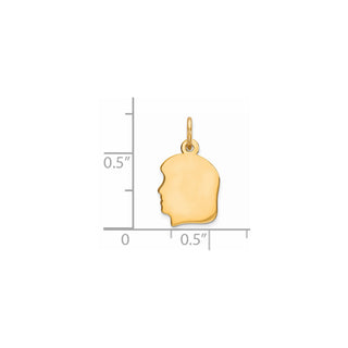 Gold-Plated Sterling Silver Engravable Girl Polished Disc Charm QM349G/27