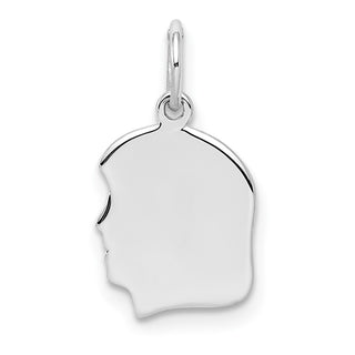 Sterling Silver Engravable Girl Polished Front/Satin Back Disc Charm QM349/35
