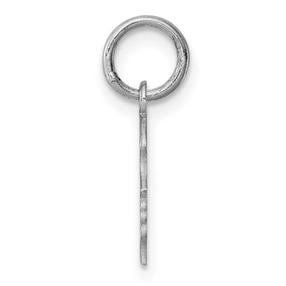 Sterling Silver Rhodium-Plate Girl Polished Front/Satin Back Disc Charm QM350/18
