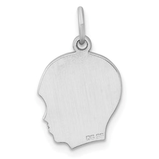 Sterling Silver Engravable Boy Polished Front/Satin Back Disc Charm QM352/35