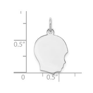 Sterling Silver Engravable Boy Polished Front/Satin Back Disc Charm QM352/35