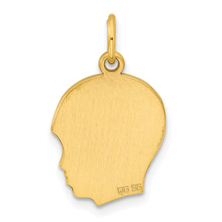 Gold-Plated Sterling Silver Engravable Boy Polished Disc Charm QM352G/27