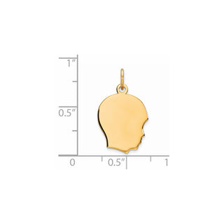 Gold-Plated Sterling Silver Engravable Boy Polished Disc Charm QM352G/27