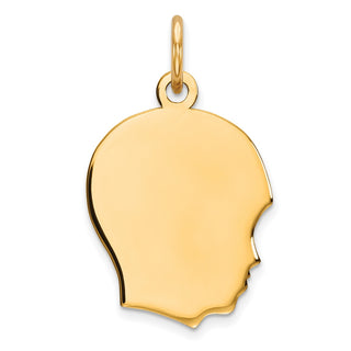 Gold-Plated Sterling Silver Engravable Boy Polished Disc Charm QM352G/27