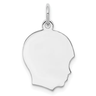 Sterling Silver Engravable Boy Polished Front/Satin Back Disc Charm QM352/35
