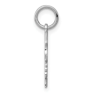 Sterling Silver Rhodium-Plate Girl Polished Front/Satin Back Disc Charm QM353/18