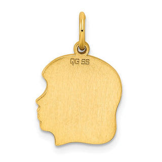 Gold-Plated Sterling Silver Engravable Girl Polished Disc Charm QM353G/35