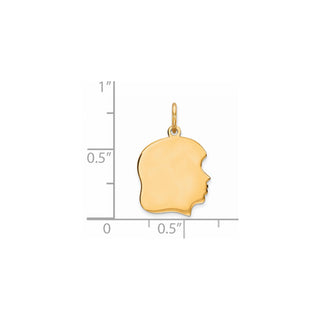 Gold-Plated Sterling Silver Engravable Girl Polished Disc Charm QM353G/35
