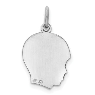 Sterling Silver Engravable Boy Polished Front/Satin Back Disc Charm QM354/35