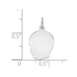 Sterling Silver Engravable Boy Polished Front/Satin Back Disc Charm QM354/35