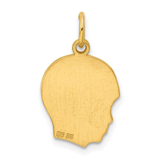 Gold-Plated Sterling Silver Engravable Boy Polished Disc Charm QM354G/27