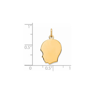 Gold-Plated Sterling Silver Engravable Boy Polished Disc Charm QM354G/35