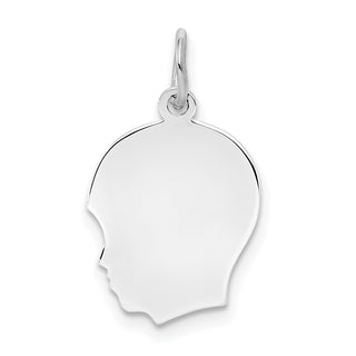 Sterling Silver Engravable Boy Polished Front/Satin Back Disc Charm QM354/35