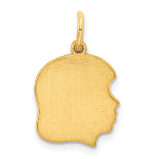 Gold-Plated Sterling Silver Engravable Girl Polished Disc Charm QM355G/27