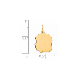 Gold-Plated Sterling Silver Engravable Girl Polished Disc Charm QM355G/27