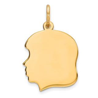 Gold-Plated Sterling Silver Engravable Girl Polished Disc Charm QM355G/27