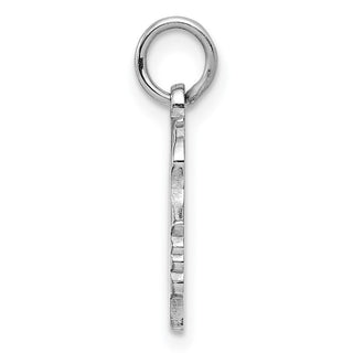 Sterling Silver Rhodium-Plate Girl Polished Front/Satin Back Disc Charm QM356/18