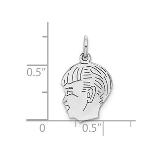 Sterling Silver Engravable Boy Polished Front/Satin Back Disc Charm QM357/35