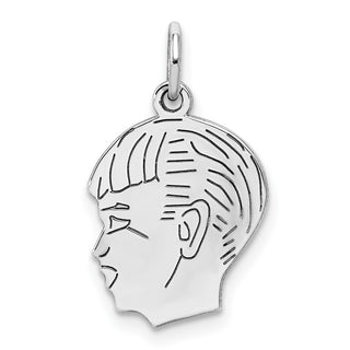 Sterling Silver Engravable Boy Polished Front/Satin Back Disc Charm QM357/35