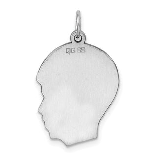 Sterling Engravable Boy Polished Front/Satin Back Disc Charm QM358/50