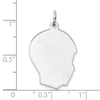 Sterling Engravable Boy Polished Front/Satin Back Disc Charm QM358/50