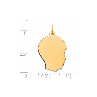 Gold-Plated Sterling Silver Engravable Boy Polished Disc Charm QM358G/35