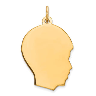 Gold-Plated Sterling Silver Engravable Boy Polished Disc Charm QM358G/35