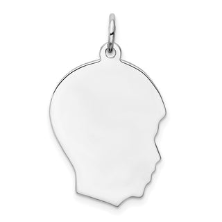 Sterling Engravable Boy Polished Front/Satin Back Disc Charm QM358/35