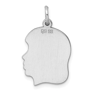 Sterling Engravable Girl Polished Front/Satin Back Disc Charm QM359/35