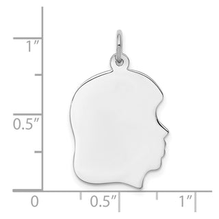 Sterling Engravable Girl Polished Front/Satin Back Disc Charm QM359/50