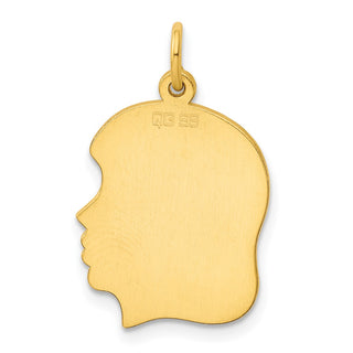 Gold-Plated Sterling Silver Engravable Girl Polished Disc Charm QM359G/27