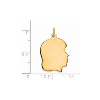 Gold-Plated Sterling Silver Engravable Girl Polished Disc Charm QM359G/35