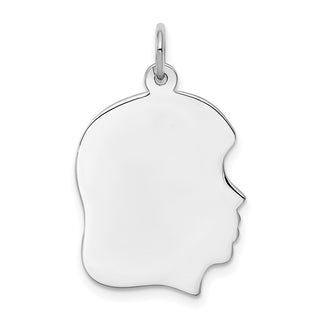 Sterling Engravable Girl Polished Front/Satin Back Disc Charm QM359/35