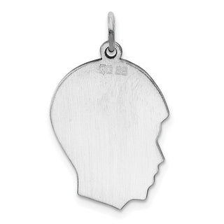 Sterling Engravable Boy Polished Front/Satin Back Disc Charm QM360/35