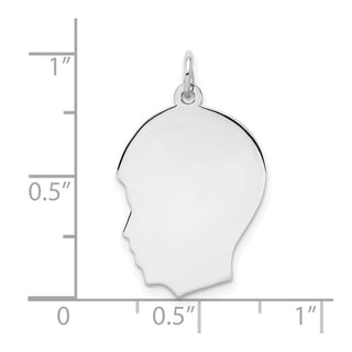 Sterling Engravable Boy Polished Front/Satin Back Disc Charm QM360/50