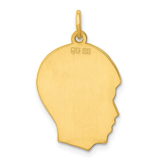 Gold-Plated Sterling Silver Engravable Boy Polished Disc Charm QM360G/50