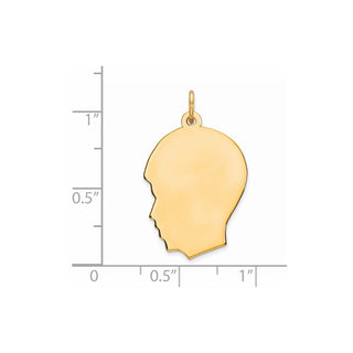 Gold-Plated Sterling Silver Engravable Boy Polished Disc Charm QM360G/35