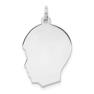 Sterling Engravable Boy Polished Front/Satin Back Disc Charm QM360/35